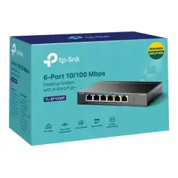 TP-Link - V1 - commutateur - non géré - 6 x 10 - 100 (4 PoE+) - de bureau, fixation murale - PoE+ (67 W) (TL-SF1006P)_4